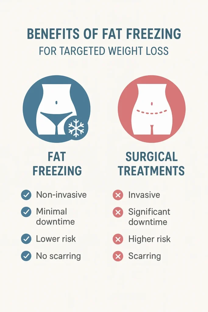 graphic showing the benefits of fat freezing Whitley Sands