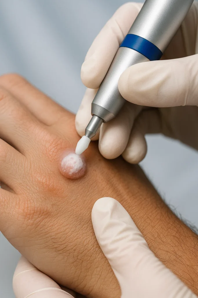 example of wart removal Whitley Sands using cryopen