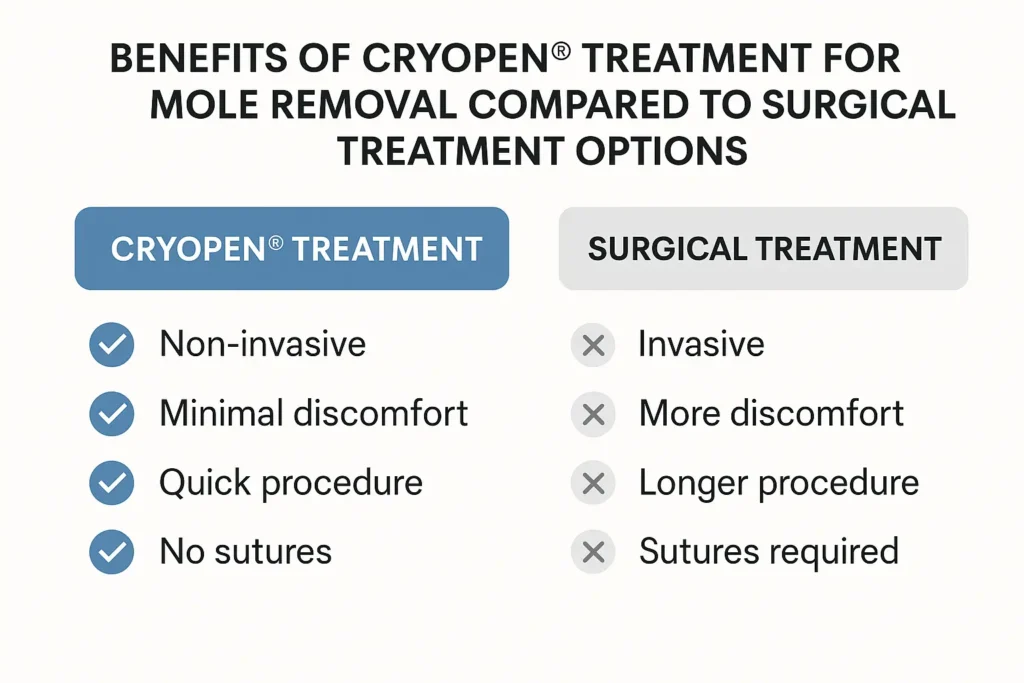 Benefits of facial mole removal Whitley Sands - call our team today to book a consultation